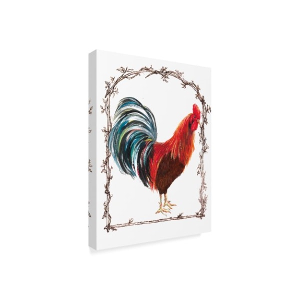 Sher Sester 'Rooster Bright Twig Border' Canvas Art,18x24